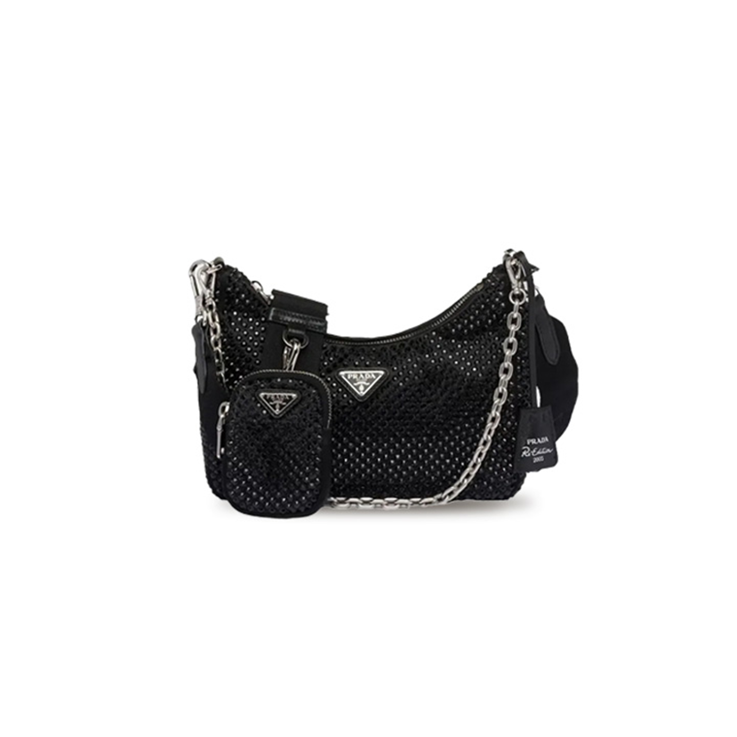 Pra*a re-edition 2005 crystal-embellished shoulder bag 1bh204 (22*12*6cm)